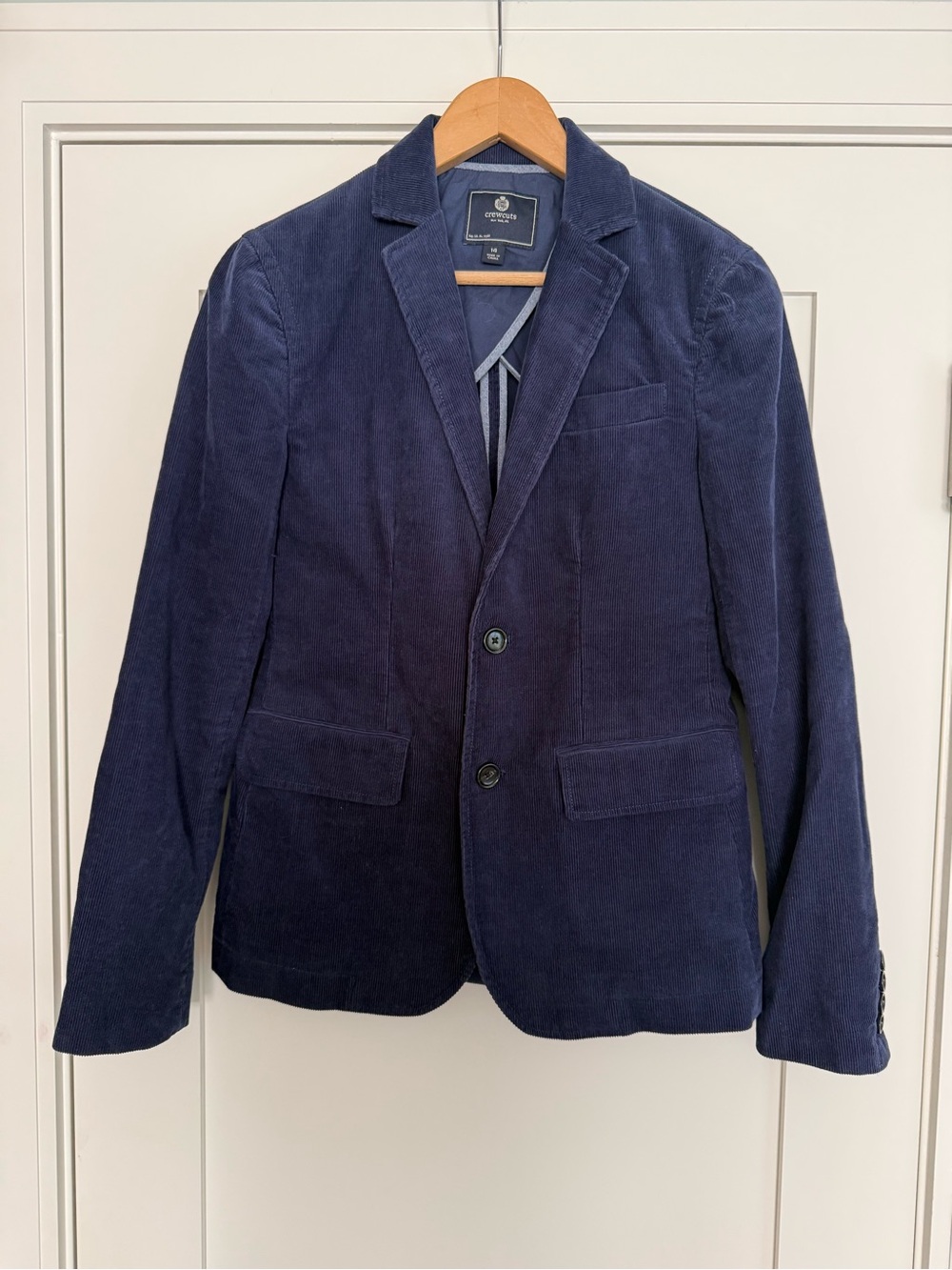 J. Crew Crewcuts Navy Corduroy Blazer Sport Coat Boys Size 14